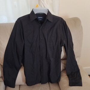 Nautica Men's Dark Charcoal Dress Shirt